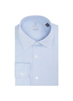 Boggi Milano Heren Regular fit overhemd met stretch in de kleur Lichtblauw