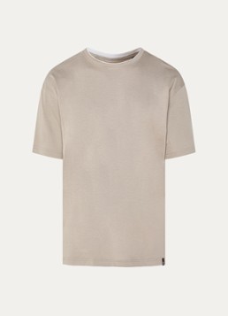 Boggi Milano Heren T-shirt met ronde hals in de kleur Donkerbeige