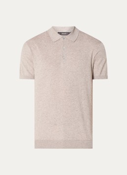 Boggi Milano Heren Slim fit polo in linnenblend in de kleur Beige