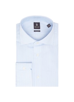 Boggi Milano Heren Regular fit overhemd met streepprint in de kleur Lichtblauw