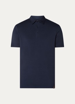 Boggi Milano Heren Regular fit polo met stretch in de kleur Donkerblauw