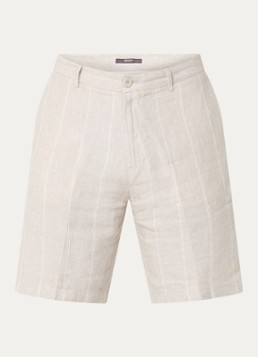 Boggi Milano Heren Straight fit korte broek van linnen met steekzakken in de kleur Beige