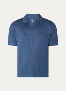 Boggi Milano Heren Regular fit polo in linnenblend met stretch in de kleur Petrol