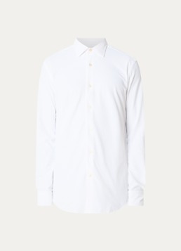 Boggi Milano Heren Regular fit overhemd met stretch in de kleur Wit