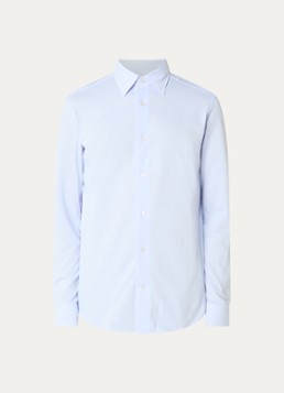 Boggi Milano Heren Regular fit overhemd met stretch in de kleur Lichtblauw
