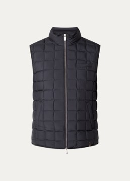 Boggi Milano Heren Bodywarmer met opstaande kraag in de kleur Donkerblauw