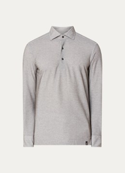 Boggi Milano Heren Regular fit polo van piqué katoen in de kleur Taupe