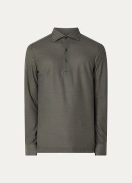 Boggi Milano Heren Regular fit polo van piqué katoen in de kleur Legergroen