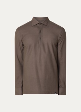 Boggi Milano Heren Regular fit polo van piqué katoen in de kleur Donkerbruin