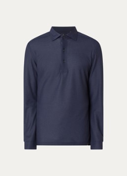 Boggi Milano Heren Regular fit polo met stretch in de kleur Donkerblauw