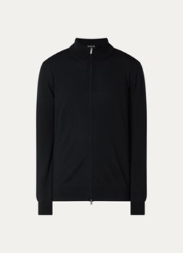 Boggi Milano Heren Fijngebreid vest van wol in de kleur Zwart