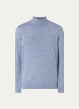 Boggi Milano Dames Fijngebreide coltrui van scheerwol in de kleur Blauw