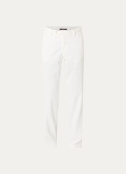 Boggi Milano Heren Tapered fit pantalon met paspelzakken in de kleur Gebroken wit