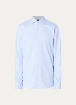 Boggi Milano Heren Regular fit overhemd met streepprint in de kleur Lichtblauw
