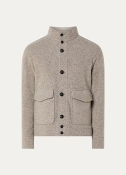 Boggi Milano Heren Jack in kasjmierblend met klepzakken in de kleur Donkerbeige