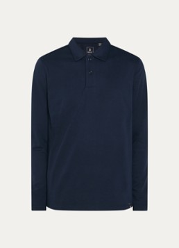 Boggi Milano Heren Regular fit polo met kraag in de kleur Donkerblauw