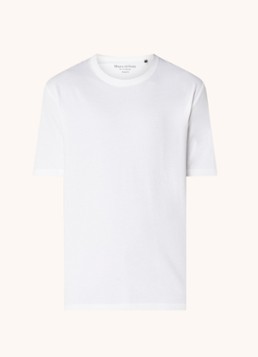 Marc O'Polo Heren T-shirt met ronde hals in de kleur Wit