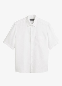 Marc O'Polo Heren Regular fit overhemd van linnen in de kleur Wit