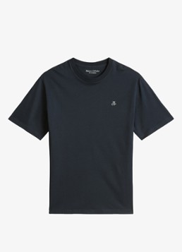 Marc O'Polo Heren Jersey T-shirt met logo in de kleur Dark Navy/4131