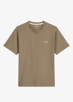Marc O'Polo Heren T-shirt met logo in de kleur Khaki