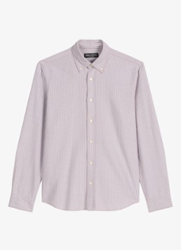 Marc O'Polo Heren Regular fit overhemd met streepprint in de kleur Violet