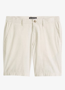 Marc O'Polo Heren Korte broek in linnenblend in de kleur Beige