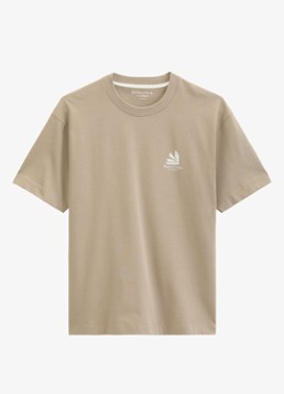 Marc O'Polo Heren Jersey T-shirt met logo- en backprint in de kleur Charleston Gray/2124
