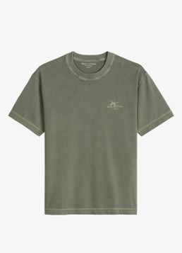Marc O'Polo Heren T-shirt met logoprint in de kleur Saddle Gray-0387 / Grijs