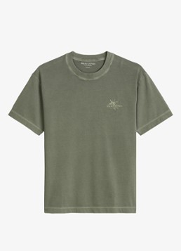 Marc O'Polo Heren T-shirt met logoprint in de kleur Saddle Gray-0387 / Grijs