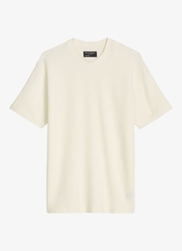 Marc O'Polo Heren T-shirt met ronde hals in de kleur Silky White-1183 / Wit