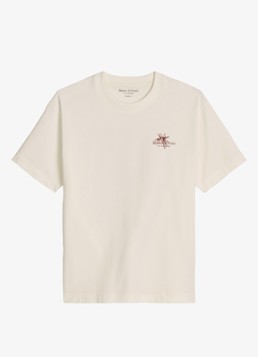 Marc O'Polo Heren T-shirt met logoprint in de kleur Silky White-1183 / Wit