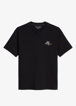 Marc O'Polo Heren T-shirt met logoprint in de kleur Black-0001 / Zwart