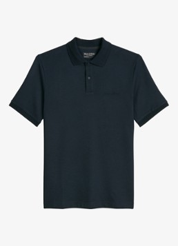 Marc O'Polo Heren Regular fit polo met logoborduring in de kleur Dark Navy-4131 / Blauw