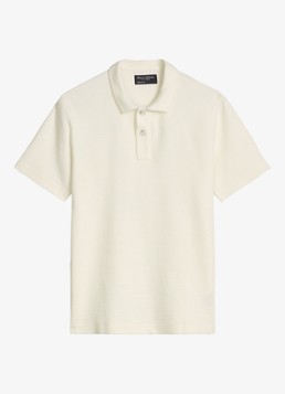 Marc O'Polo Heren Regular fit polo met structuur in de kleur Silky White-1183 / Wit
