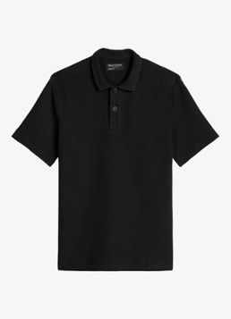 Marc O'Polo Heren Regular fit polo met structuur in de kleur Black-0001 / Zwart