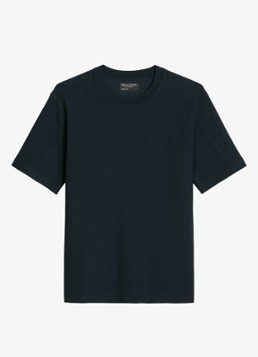 Marc O'Polo Heren T-shirt met logo in de kleur Dark Navy-4131 / Blauw