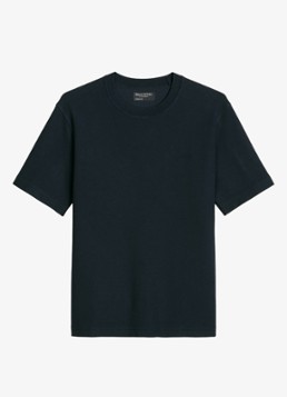 Marc O'Polo Heren T-shirt met logo in de kleur Dark Navy-4131 / Blauw