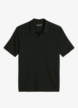 Marc O'Polo Heren Comfort fit polo met logoborduring in de kleur Black-0001 / Zwart