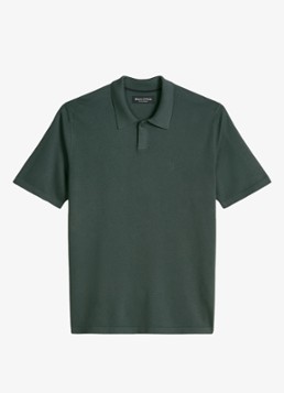Marc O'Polo Heren Regular fit polo met borduring in de kleur Donkergroen
