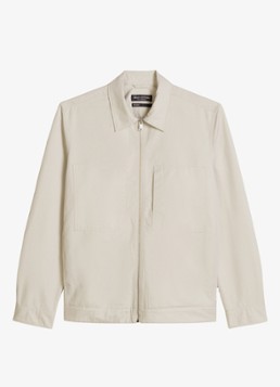 Marc O'Polo Heren Regular fit overhemd van linnenblend met rits in de kleur Grey Kit-0922 / Grijs