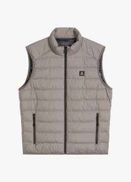 Marc O'Polo Heren Bodywarmer met logoborduring in de kleur Lichtgrijs