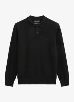 Marc O'Polo Heren Trui in wolblend met polokraag in de kleur Zwart