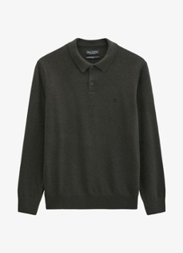 Marc O'Polo Heren Trui in wolblend met polokraag in de kleur Bruin