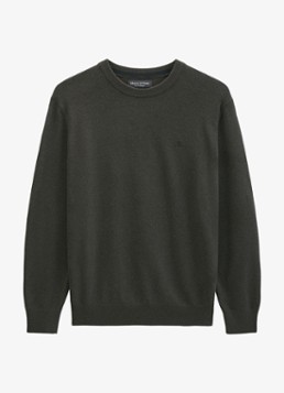 Marc O'Polo Heren Pullover in wolblend in de kleur Donkerkhaki