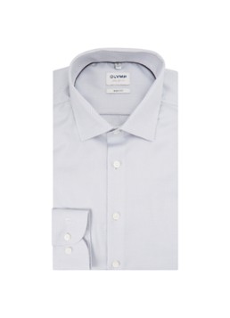 Olymp Heren Slim fit overhemd met microdessin in de kleur Lichtgrijs, maat: 44