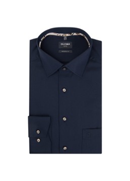 Olymp Heren Regular fit overhemd met kent kraag in de kleur Donkerblauw, maat: 38