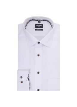 Olymp Heren Luxor regular fit overhemd met microdessin in de kleur Wit, maat: 41