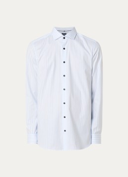 Olymp Heren Level Five body fit overhemd met streepprint in de kleur Blauw, maat: 42