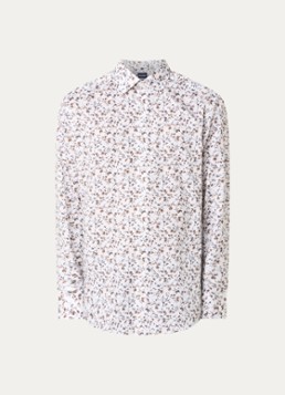 Olymp Heren Luxor regular fit overhemd met bloemenprint in de kleur Wit, maat: 41