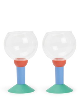 Bodum Oktett rode wijnglas 35 cl set van 2 Blauw - Deal